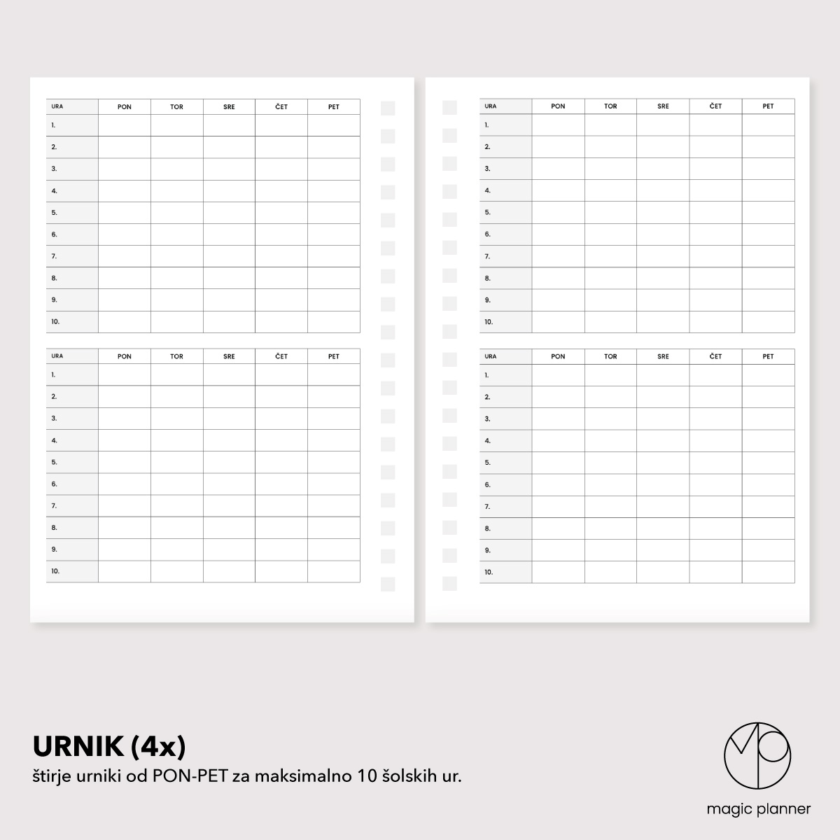 Urniki (4x)