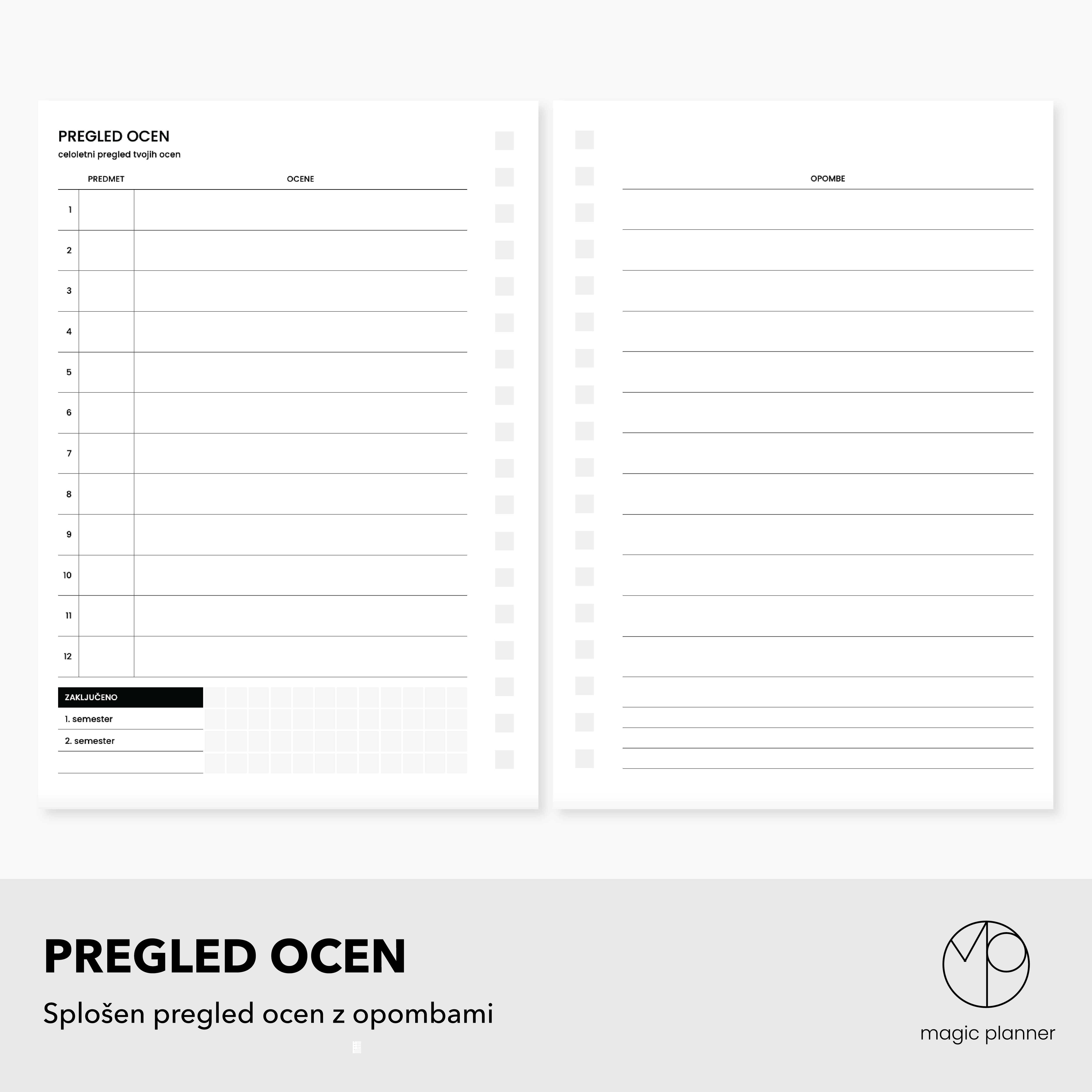 Pregled ocen