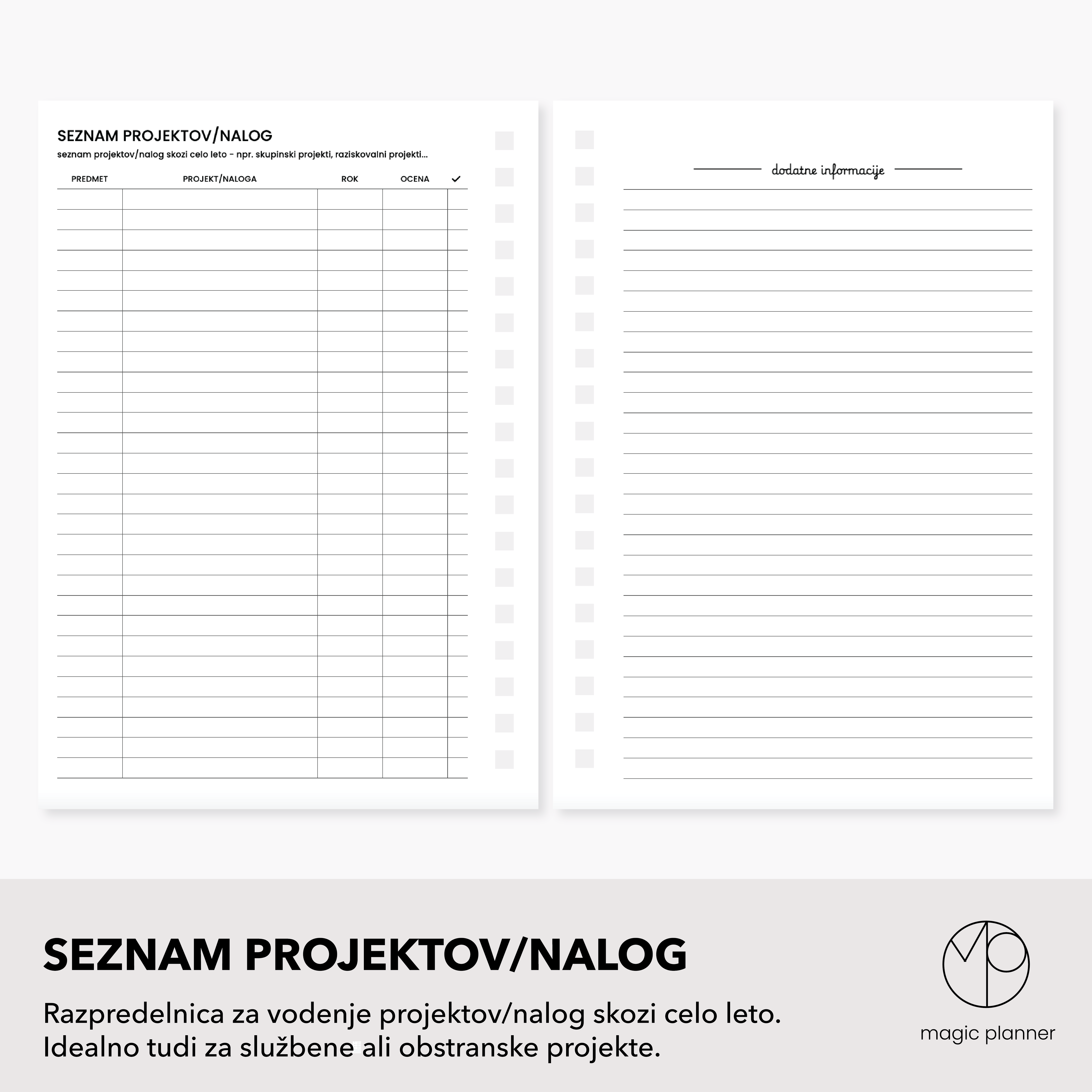 Seznam projektov