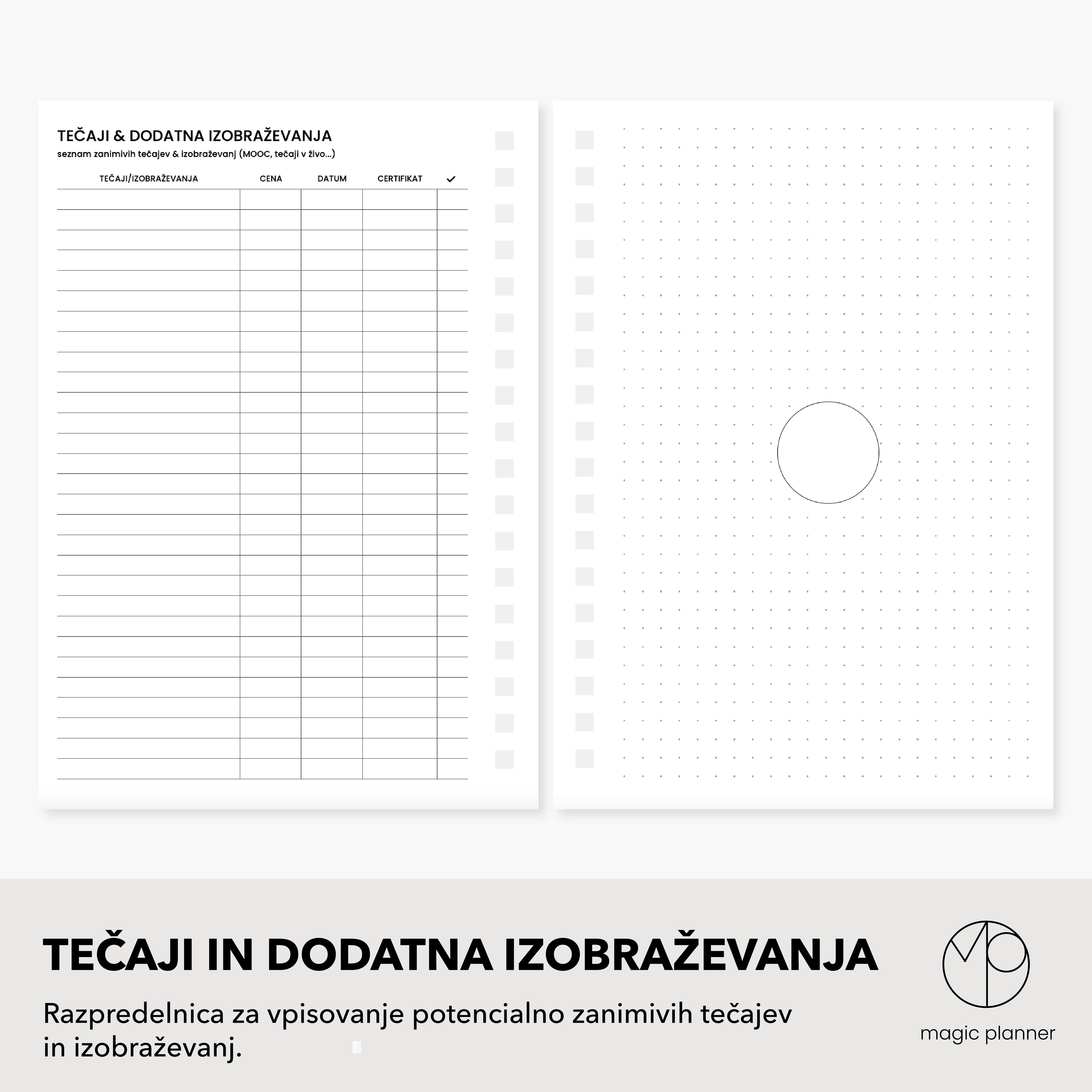Tečaji in izobraževanja